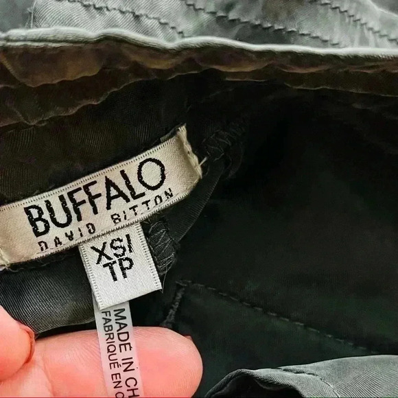 Buffalo David Bitton Green Silky Drawstring Flap Pocket Safari Jogger Pant XS - Picture 14 of 16